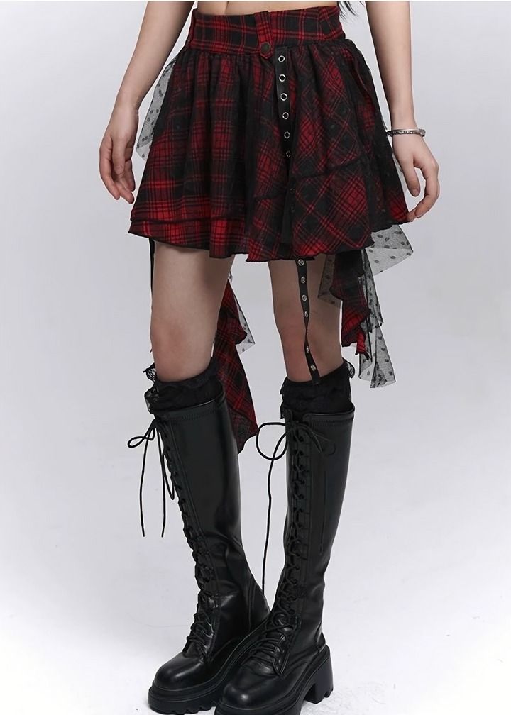 Asymmetrical Gothic Layered Skirt / LG1288
