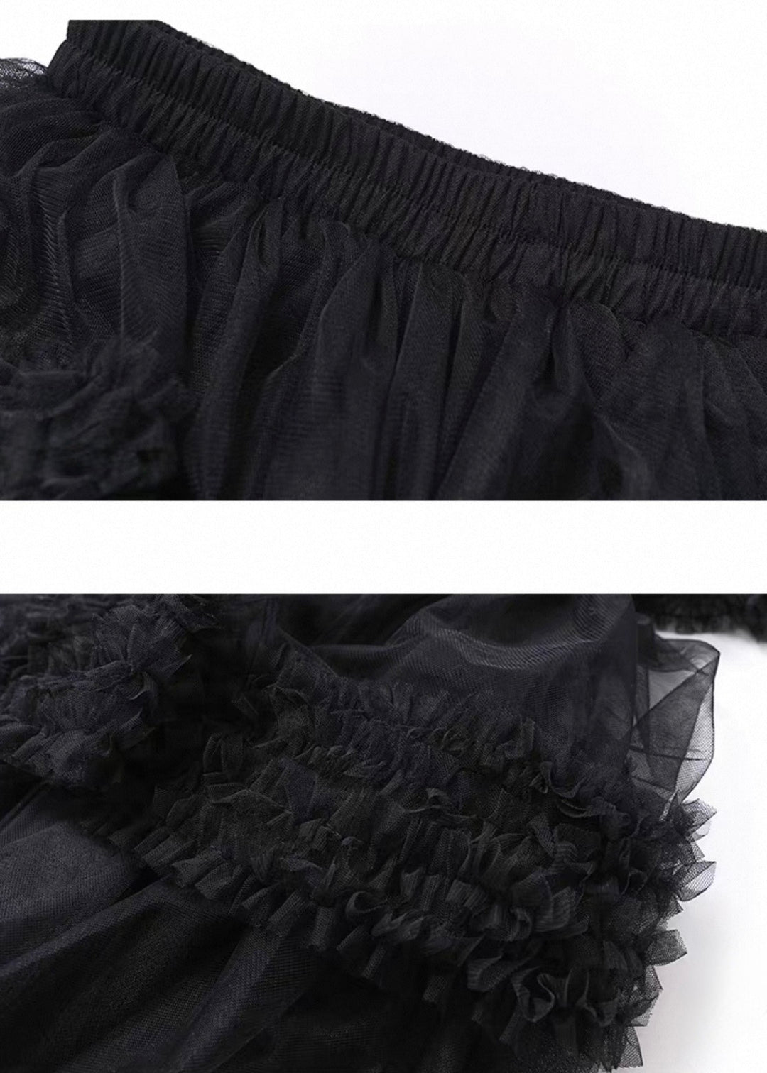 SHADOW TIERED MESH SKIRT / LG1488