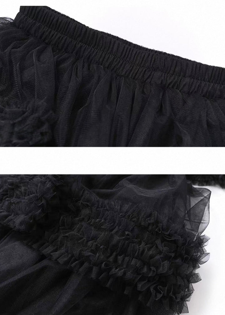 SHADOW TIERED MESH SKIRT / LG1488