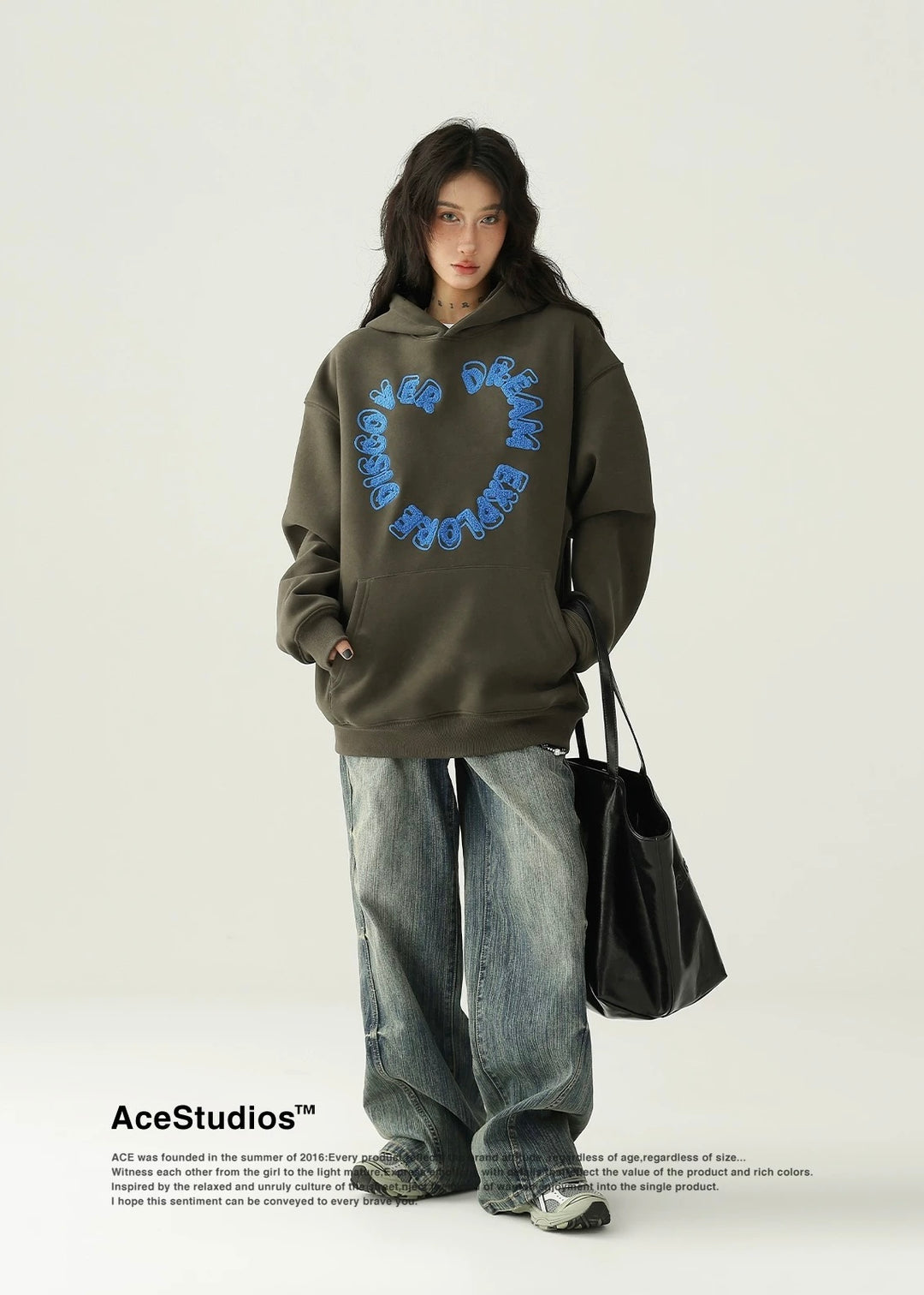 embroidery pullover hoodie / AS1169