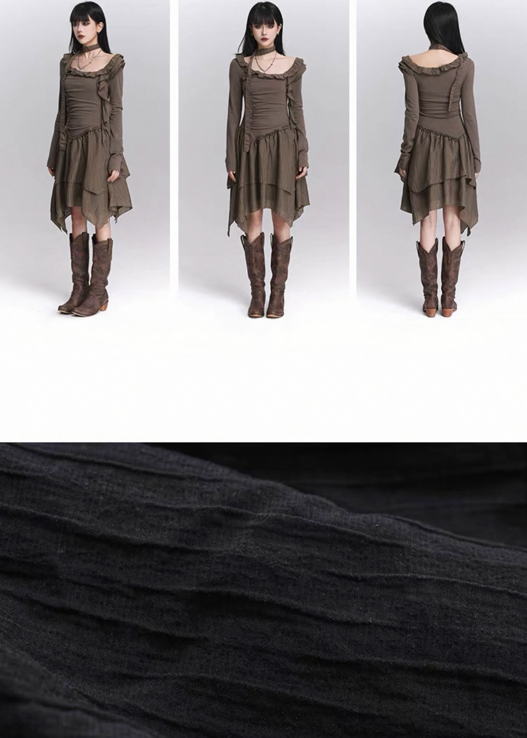 ASYMMETRIC GOTHIC FRILL DRESS / LG1446