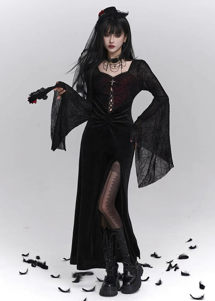 Dark Veil Gothic Long Dress / LG1409