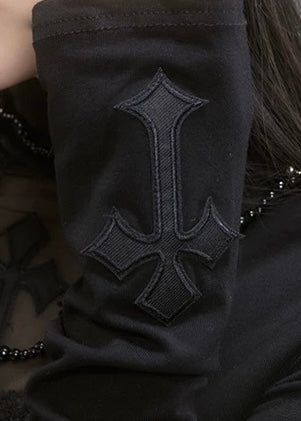 cross turtleneck slim fit &amp;amp; cross gothic ballet skirt / LG1187