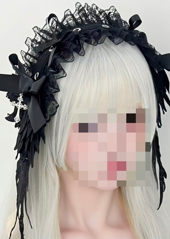 Feather Lace Gothic Headdress / A1129