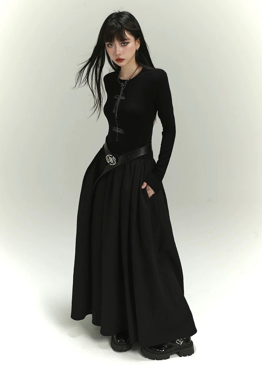 Gothic Back Open Long Dress / lg1135