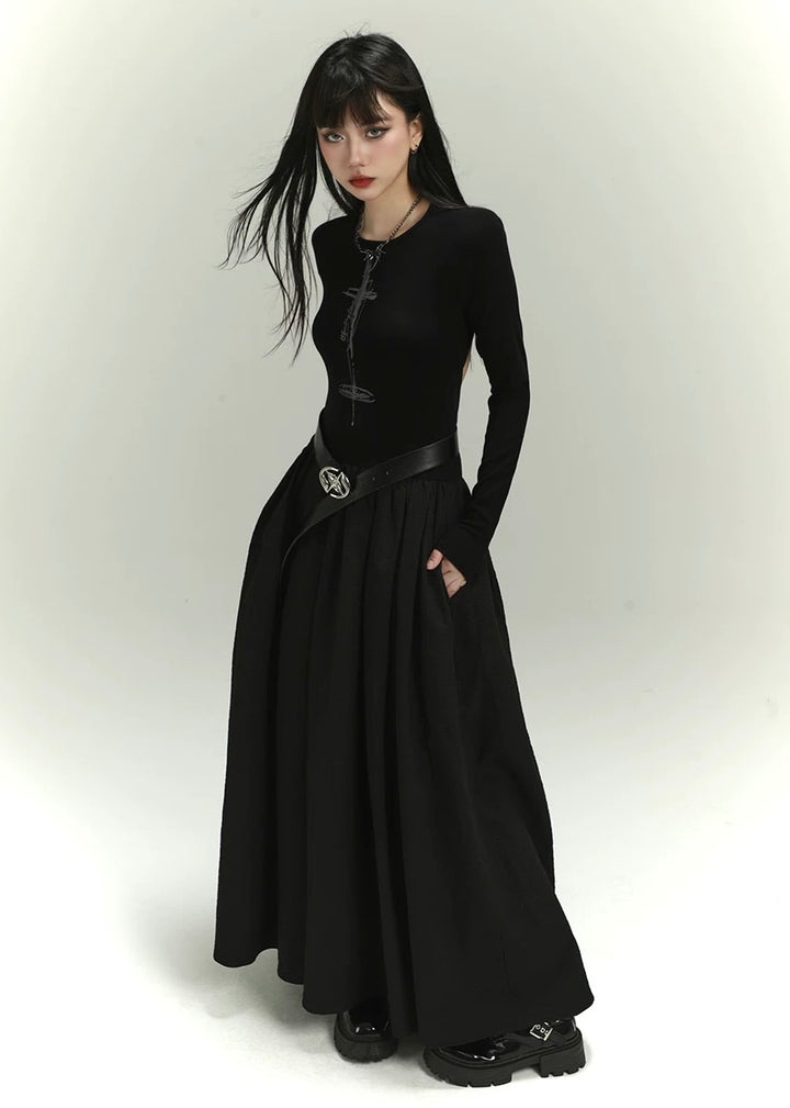 Gothic Back Open Long Dress / lg1135