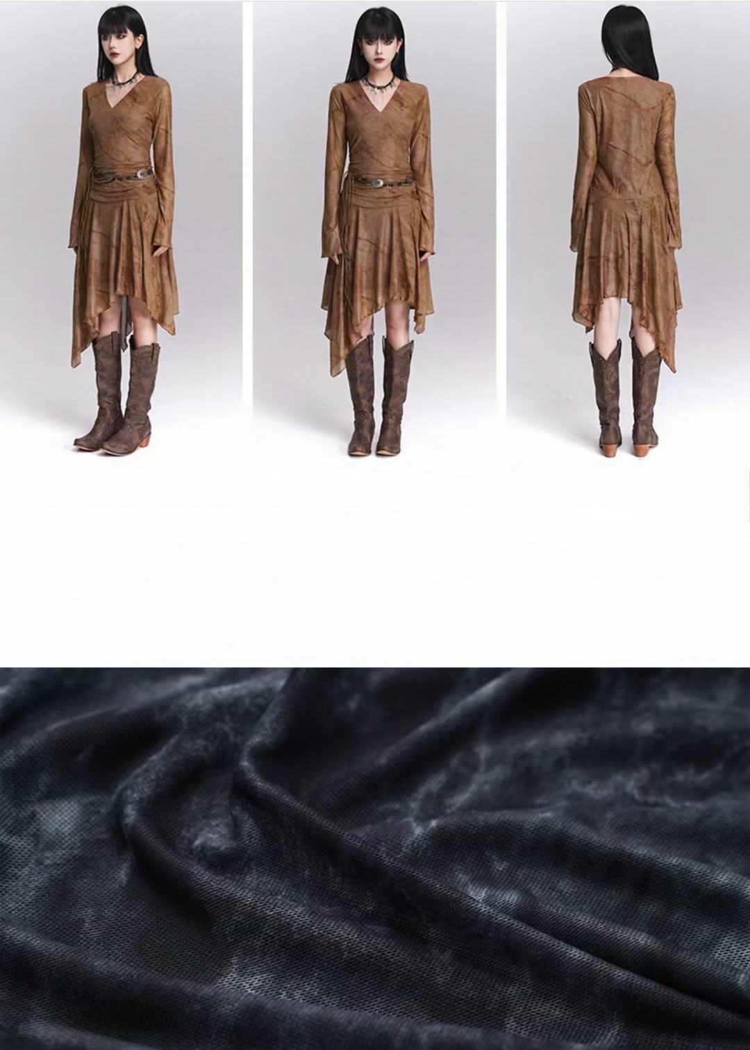 GOTHIC MARBLE ASYMMETRIC ONE-PIECE / LG1418