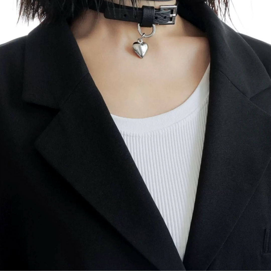 love metal punk rivet choker / a1106