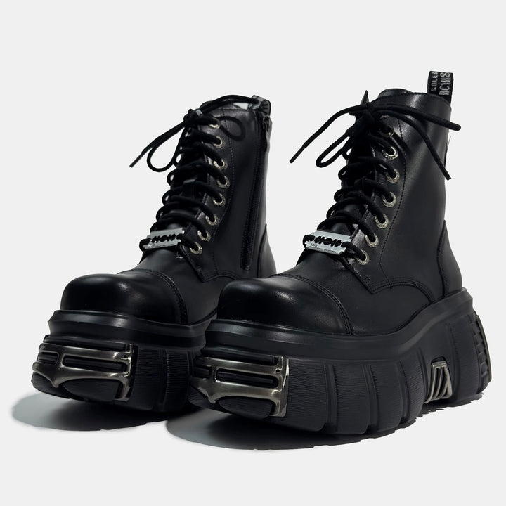 METAL SOLE PLATFORM BOOTS / V1167