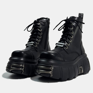 METAL SOLE PLATFORM BOOTS / V1167