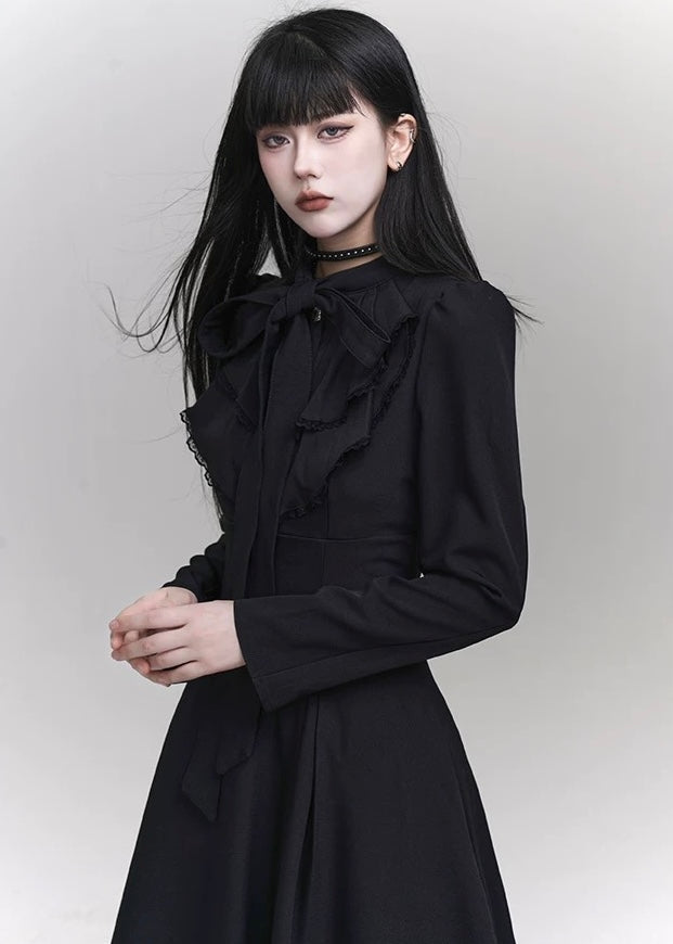 [Same day delivery] dark girly long dress / LG1176 
