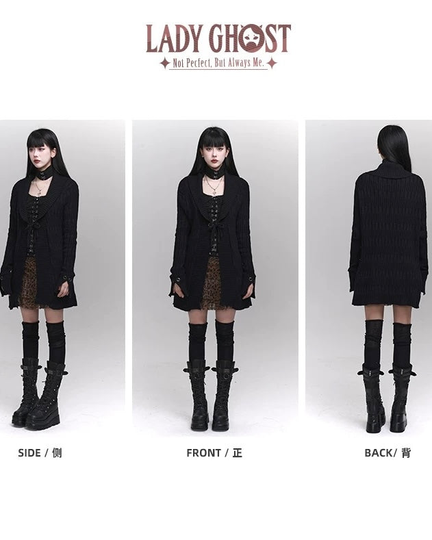 【당일 배송】black knit cardigan jacket / LG1159