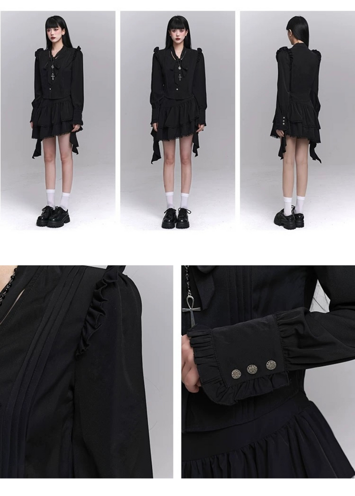 gothic black shirt/ LG1233