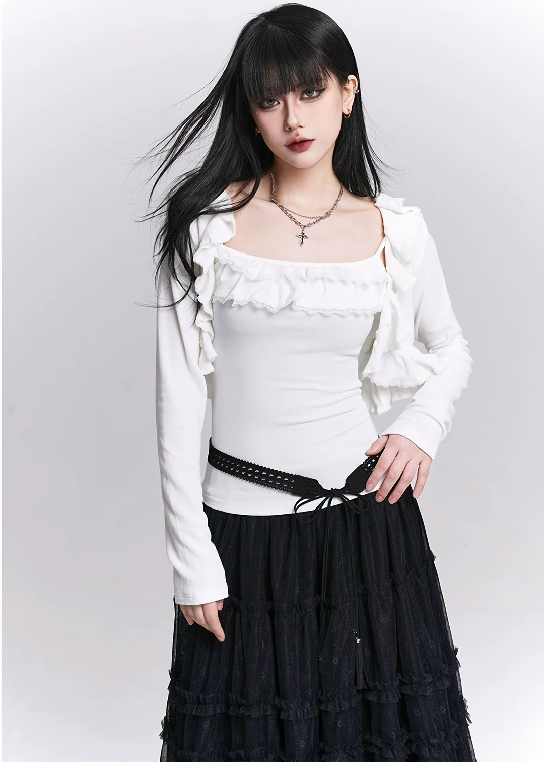 FRILL LAYERED TWO-PIECE TOP / LG1547