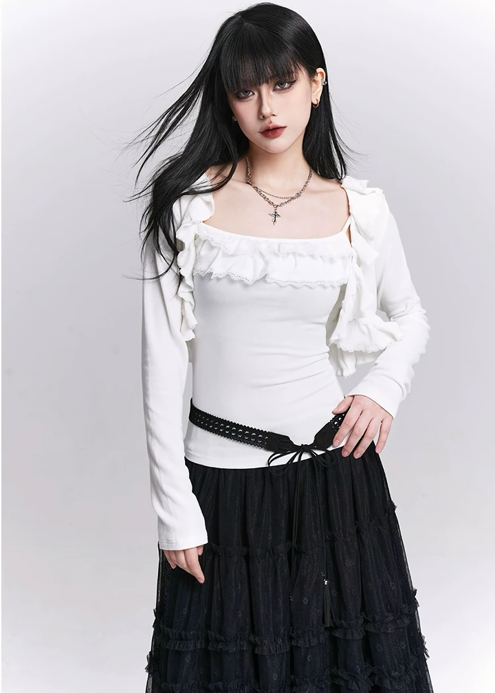 FRILL LAYERED TWO-PIECE TOP / LG1547