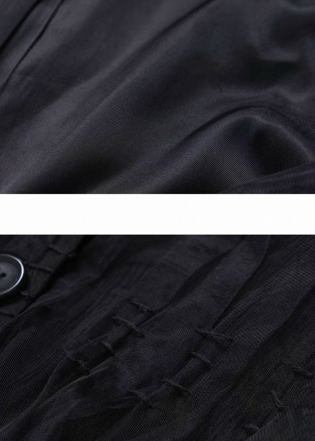 Sheer Pleats Layered Long Shirt / LG1517