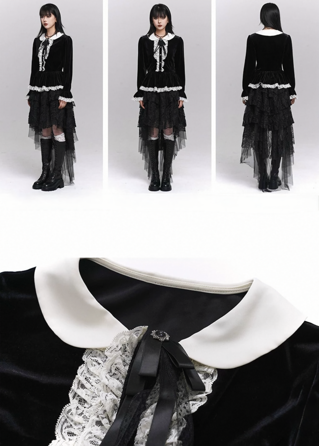 VELVET LACE COLLAR BLOUSE / LG1495