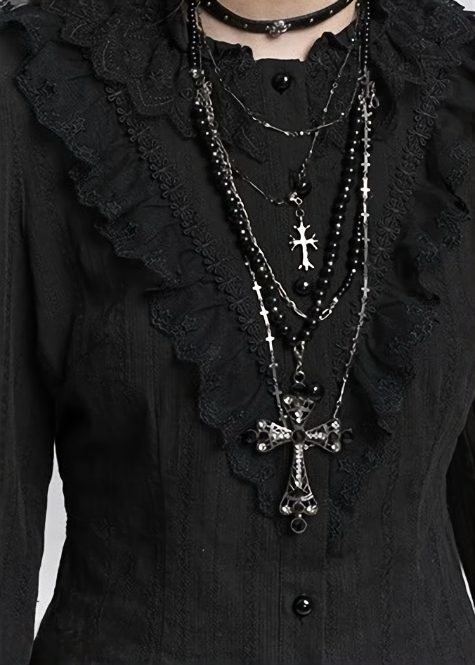 Gothic Cross Layered Necklace/a1125