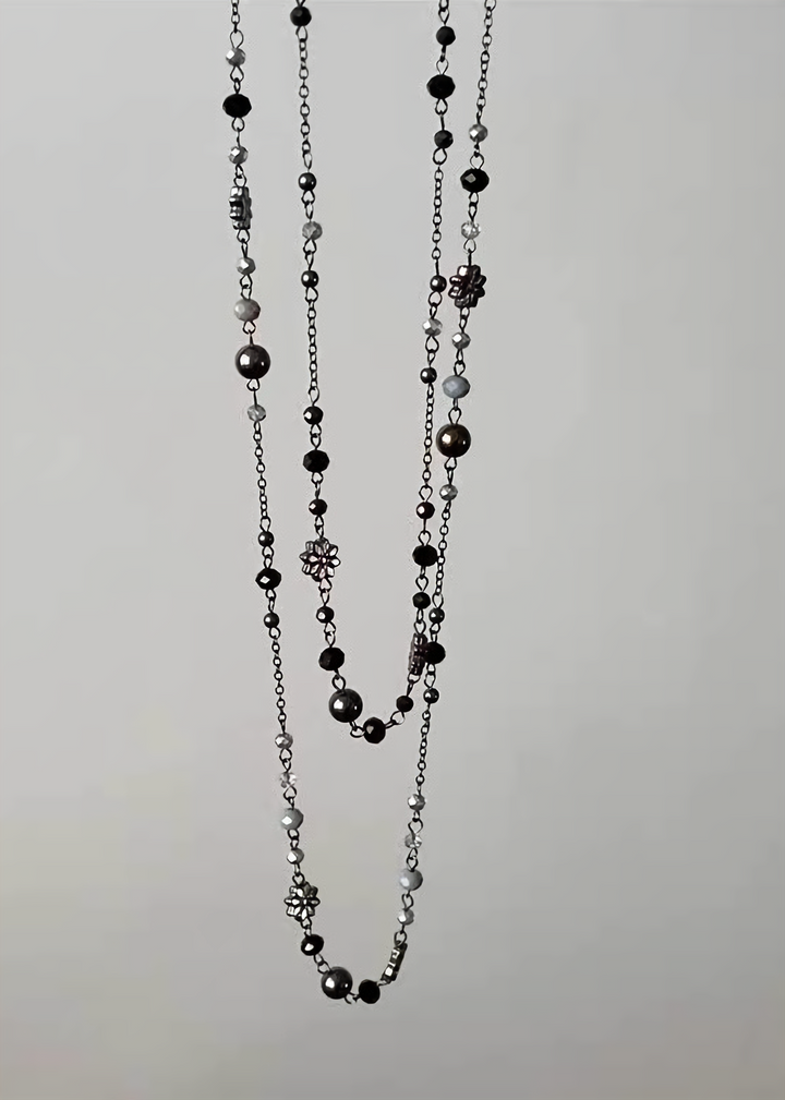 Nocturnal Beads Layered Necklace / a1117