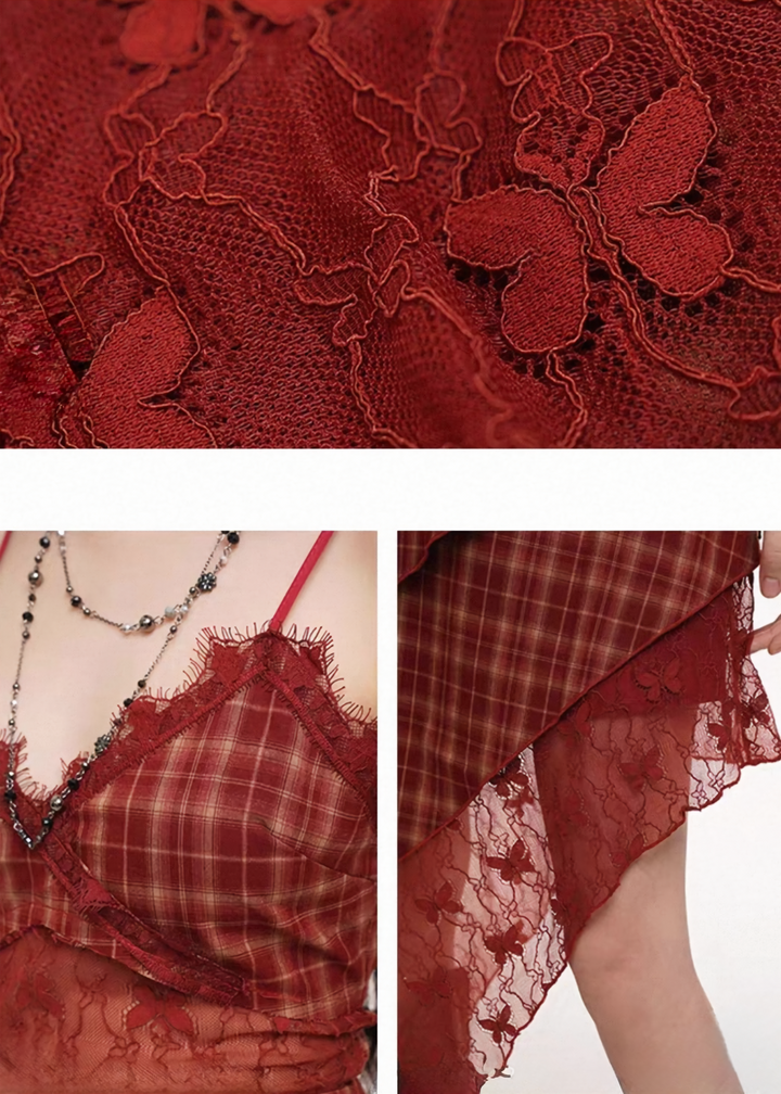 Rouge Lace Sheer Dress/lg1322 