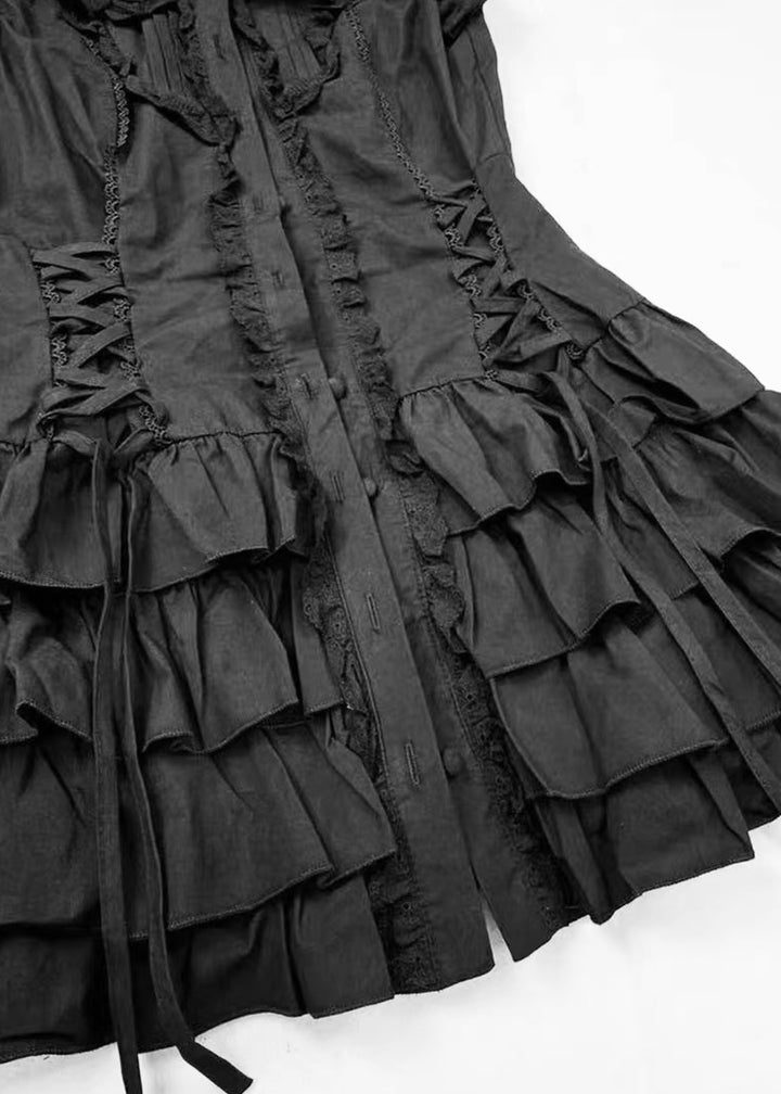 GOTHIC FRILL TIERED DRESS / LG1614