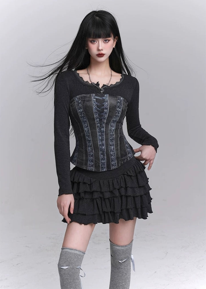 Slim Fit Dress &amp;amp; Fishbone Corset / LG1227 