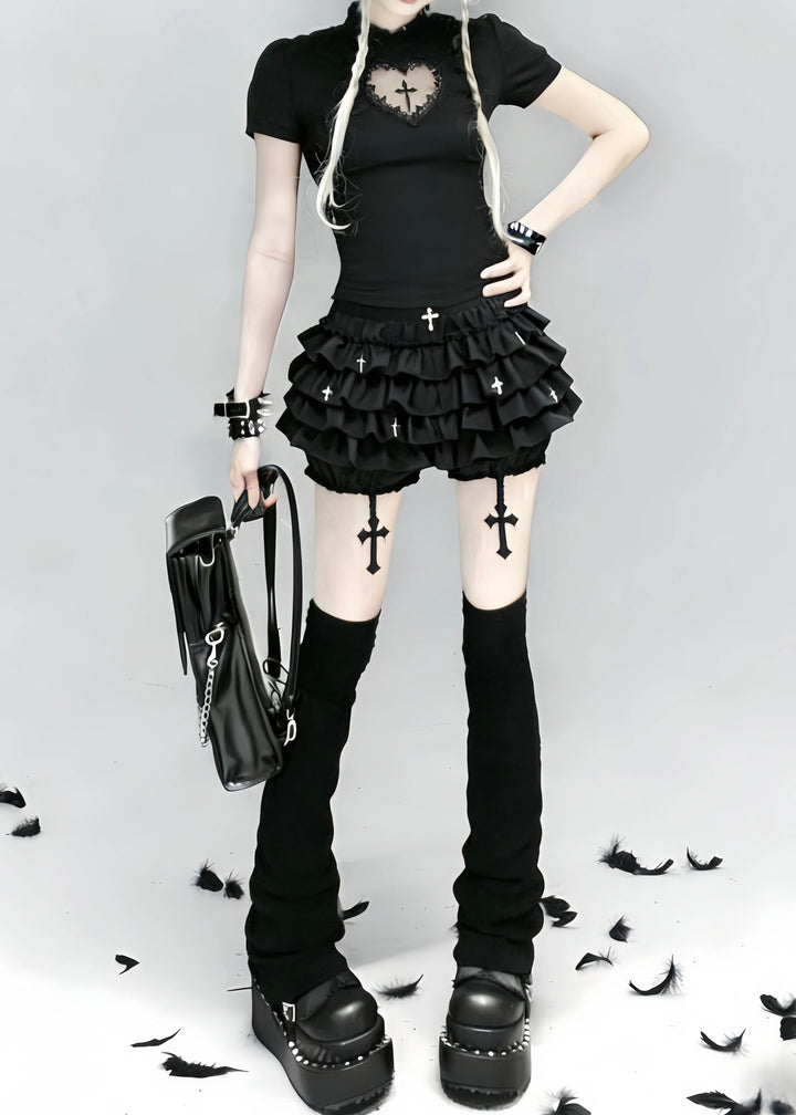 HEART CUT CROSS TOP / LG1555