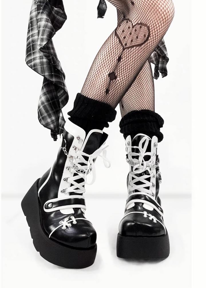 MONO BUCKLE PLATFORM BOOTS / V1190