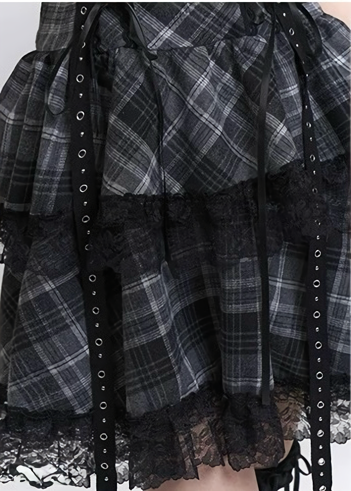 Classical Gothic Lace Mini Dress / LG1302