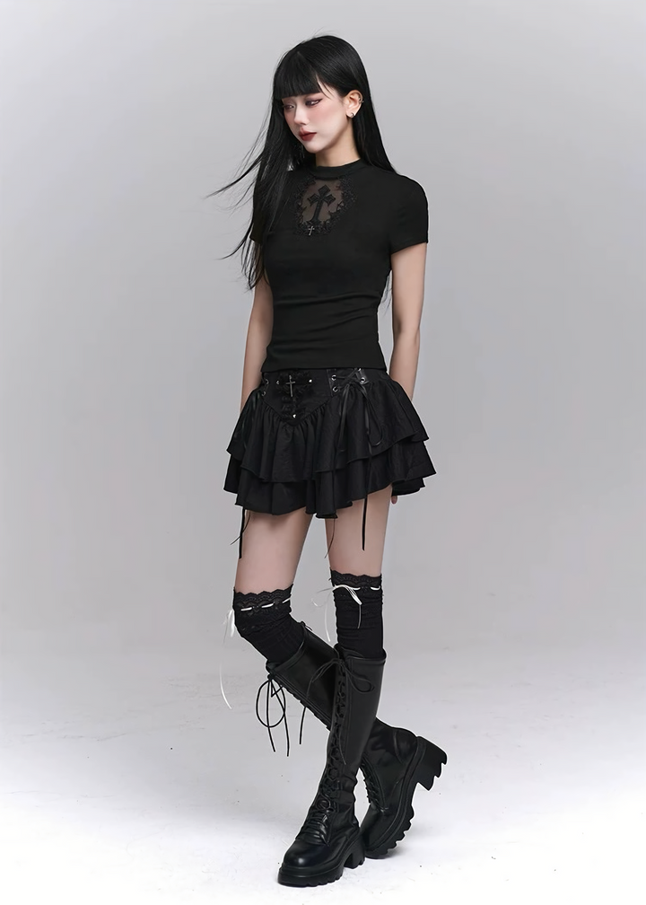 CROSS TURTLENECK SLIM FIT TOPS / LG1265_E4R