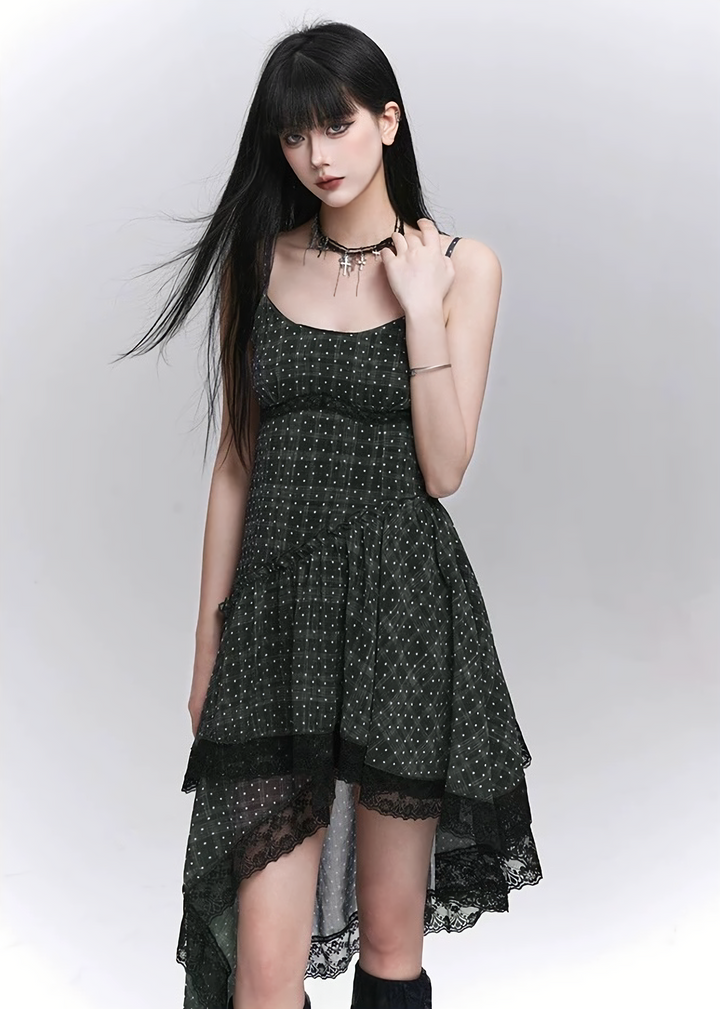 Midnight dot sheer dress / lg1324 