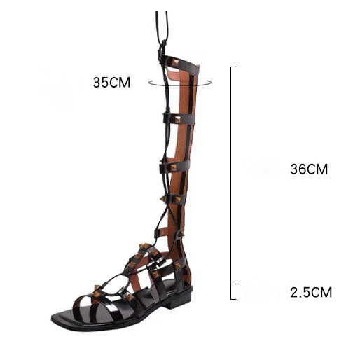 Gothic lace-up gladiator sandals / v1134 