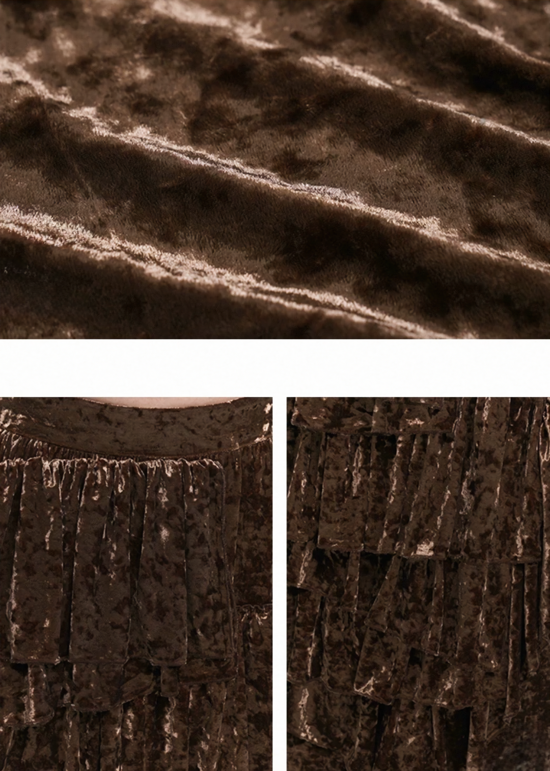 VELVET CASCADE RUFFLE MAXI SKIRT / LG1479