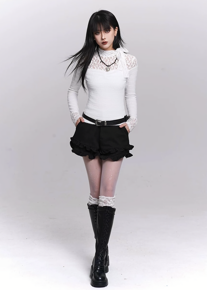 FRILL HEM SHORT PANTS / LG1498