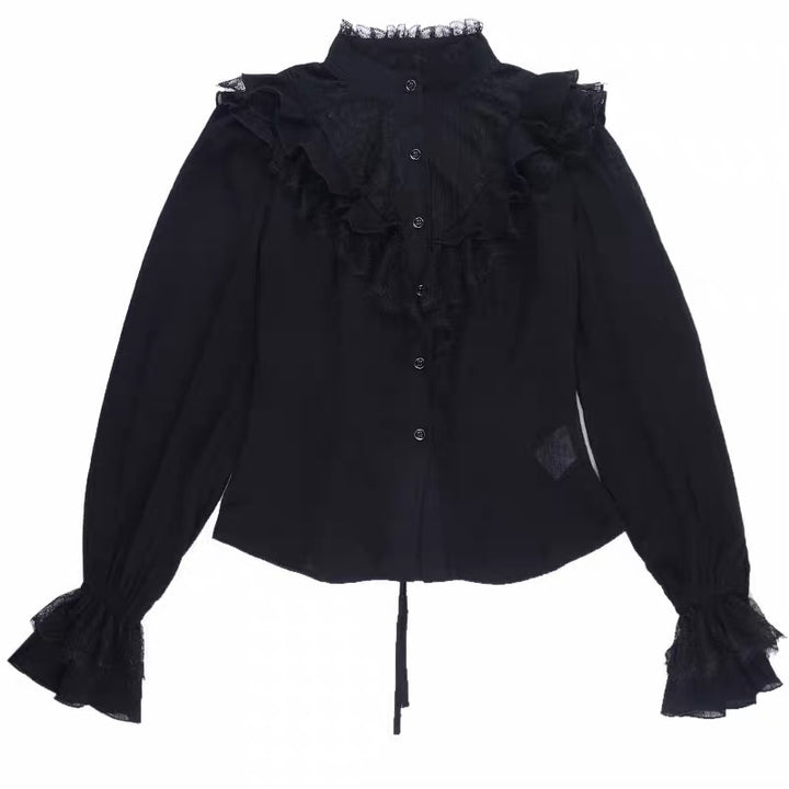 Midnight Ruffle Blouse / LG1403_e4r