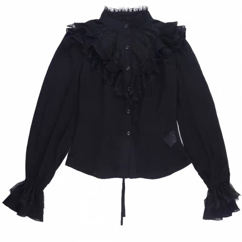 Midnight Ruffle Blouse / LG1403_e4r