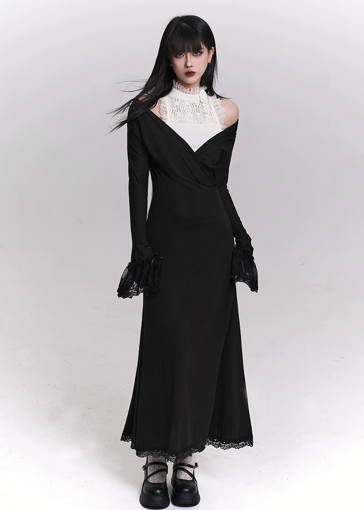 LACE DOCKING LONG DRESS / LG1451