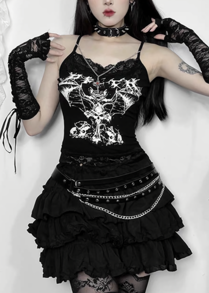 DARK BAT LACE CHAIN CAMISOLE / LG1664