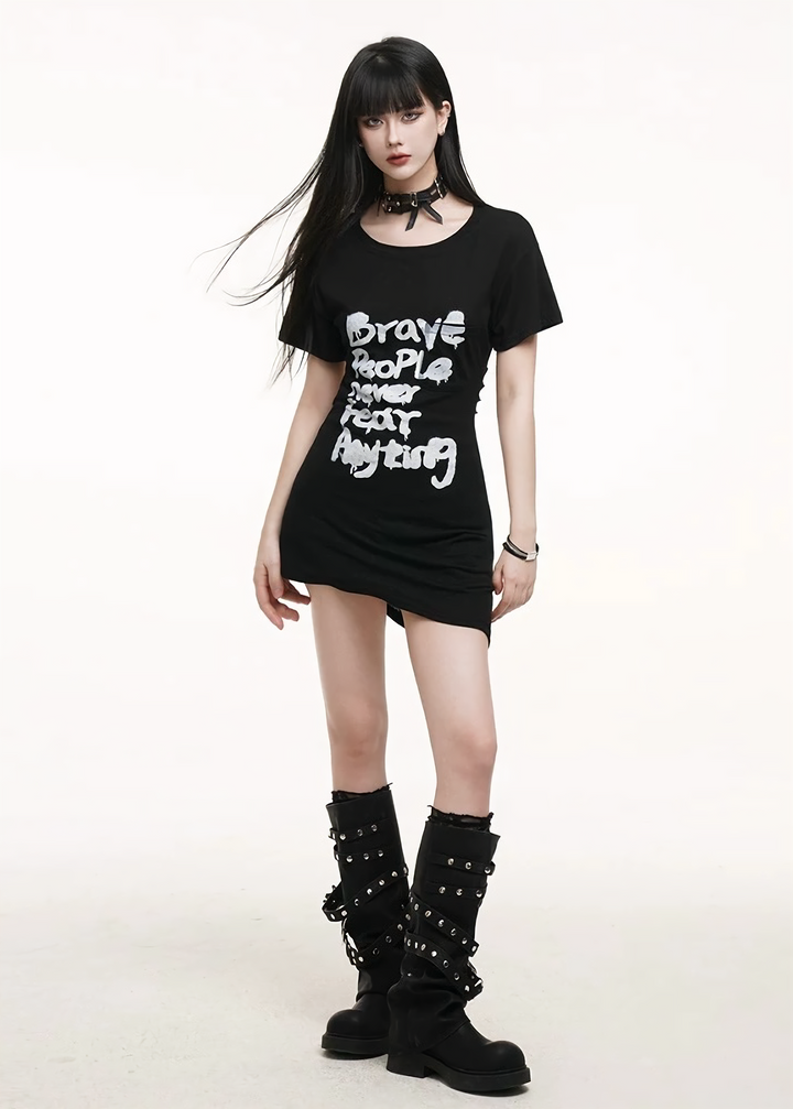 Back-open T-shirt 미니 dress/lg1257 