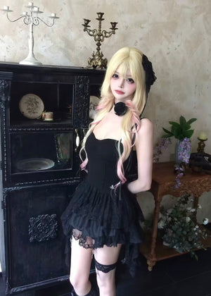 GOTHIC LACE RIBBON BUSTIER TOP / LG1677