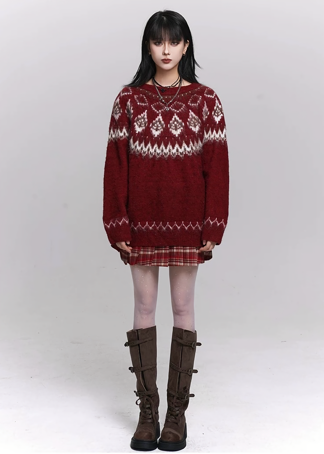 NORDIC FUZZY KNIT SWEATER / LG1481