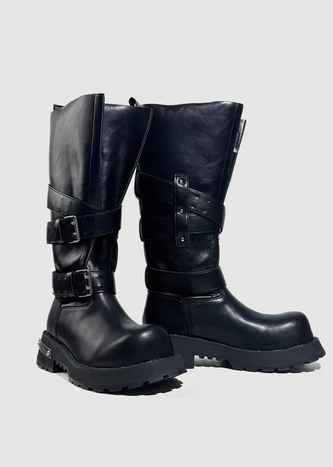 DARK Double Buckle Platform Boots / V1183
