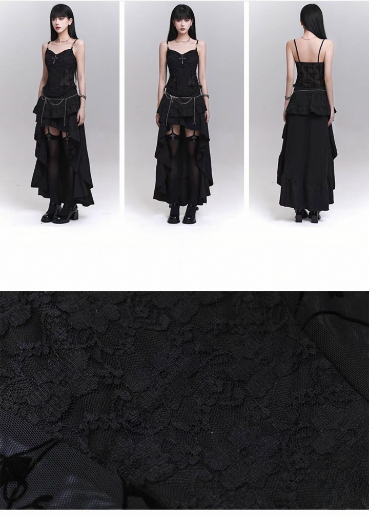Cross lace camisole top / LG1299