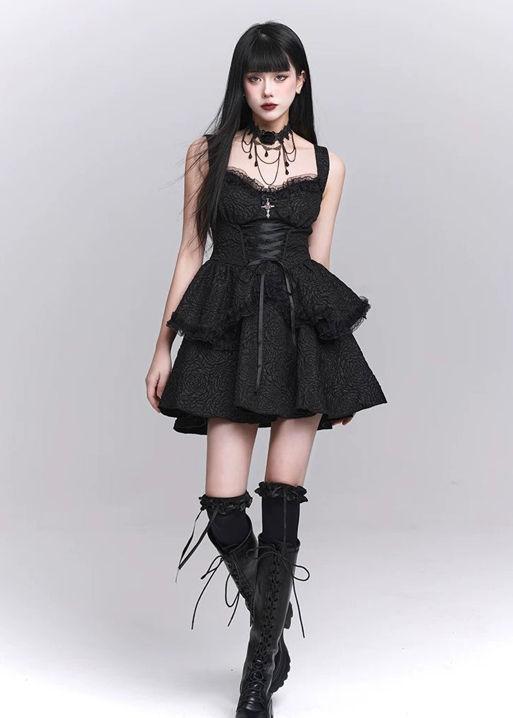 dark gothic mini dress / LG1222