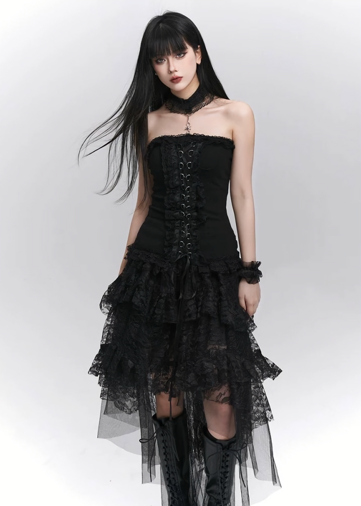 Dark lace corset top / LG1278
