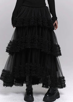 SHADOW TIERED MESH SKIRT / LG1488