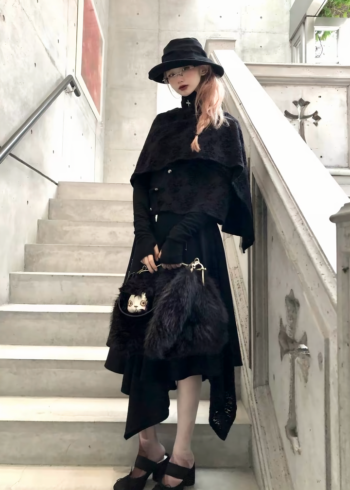 DETACHABLE VELVET SHAWL TOP / LG1743