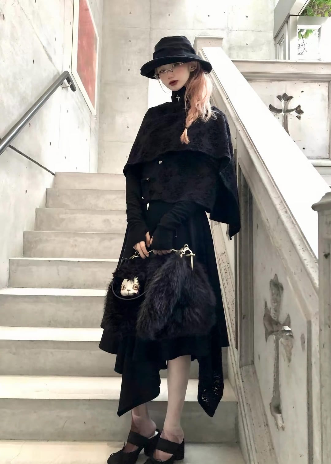 DETACHABLE VELVET SHAWL TOP / LG1743