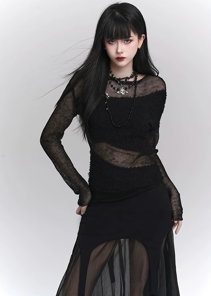 See-through black dress setup / lg1145 