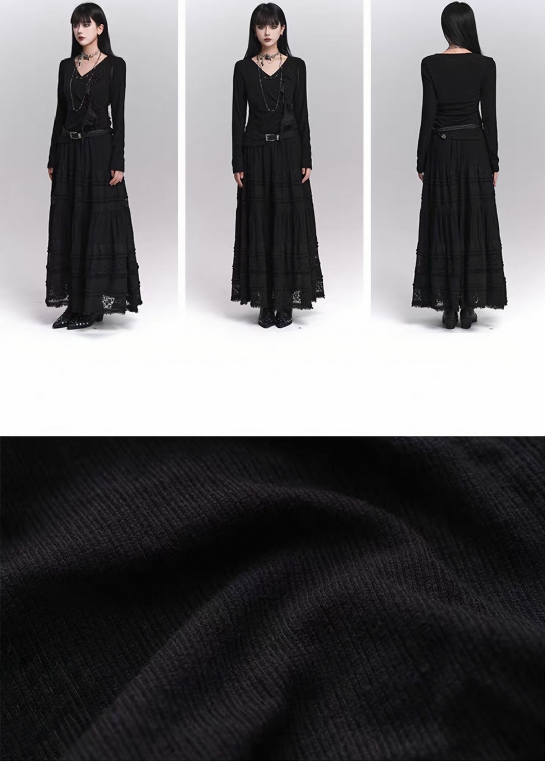 BLACK ROSE GOTHIC LONG SLEEVE / LG1413_e4r